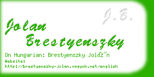 jolan brestyenszky business card